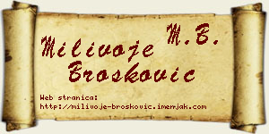Milivoje Brošković vizit kartica